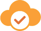 Cloudflare-inspired icon of a cloud with a lightning bolt