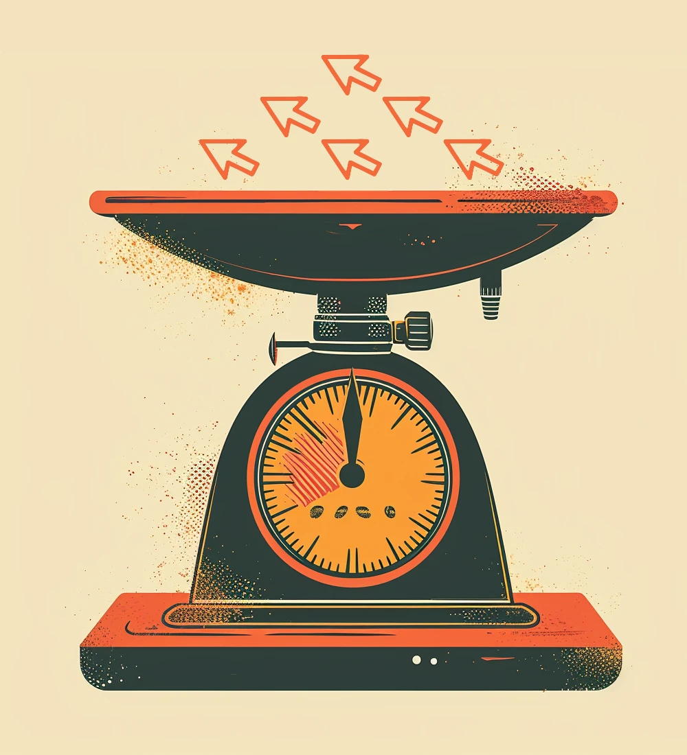 Counterscale logo - illustration of an antique balance scale